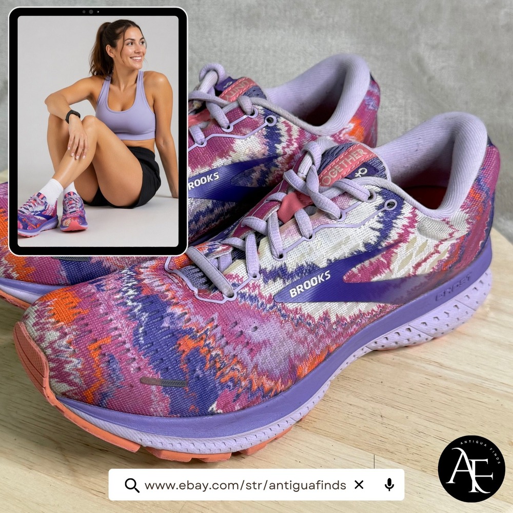 Brooks Ghost 13 Unity Together Purple Pink Running Shoes 1203381B563 Womens 9 - Picture 1 of 16